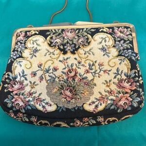 Vintage West Germany Tapestry Purse Clutch Bag 1950’s
